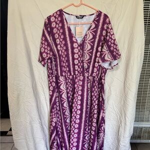 BloomChic Purple Floral Midi Dress